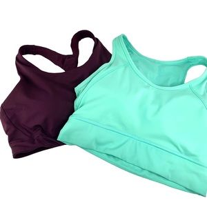 BUNDLE Athleta Circuit Bra in Purple and Compression Movement Bralette in Green